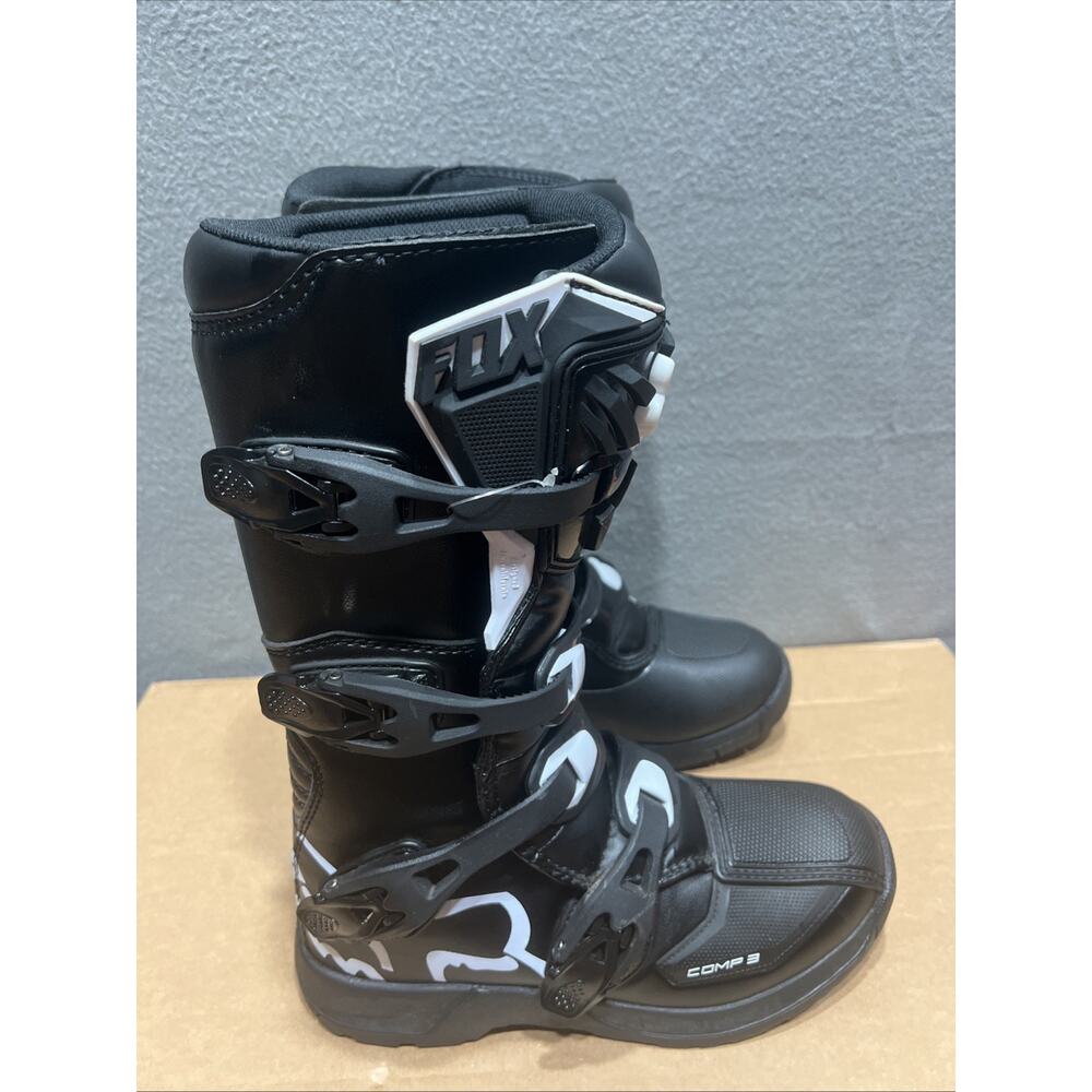Fox Racing Youth Comp 3 Motocross Riding Dirt Bike Boots White Black Size Y6 - Picture 3 of 11